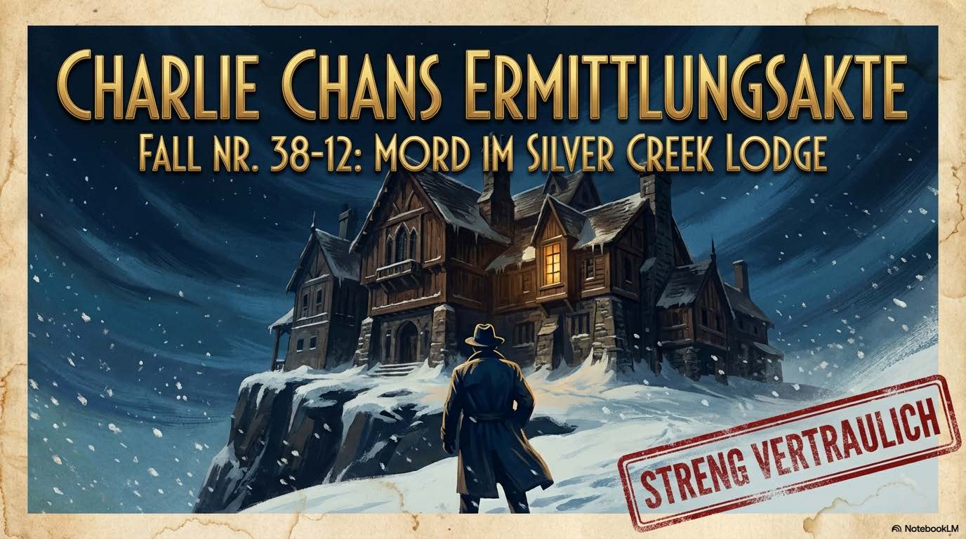 Titelseite: Charlie Chans Ermittlungsakte – Fall Nr. 38-12: Mord in der Silver Creek Lodge