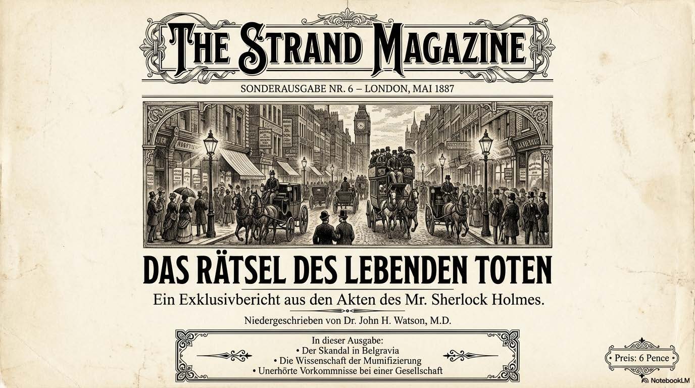 Titelseite: The Strand Magazine – Das Rätsel des lebenden Toten